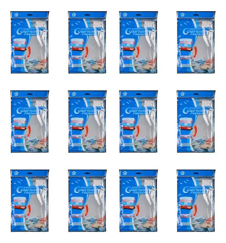 Pack 12 Bolsas 50x60 Al Vacio Comprimir Ropa Ahorra Espacio
