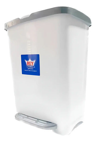 Basurero De Pedal Modelo Kleine - Reyplast 25 Litros Blanco