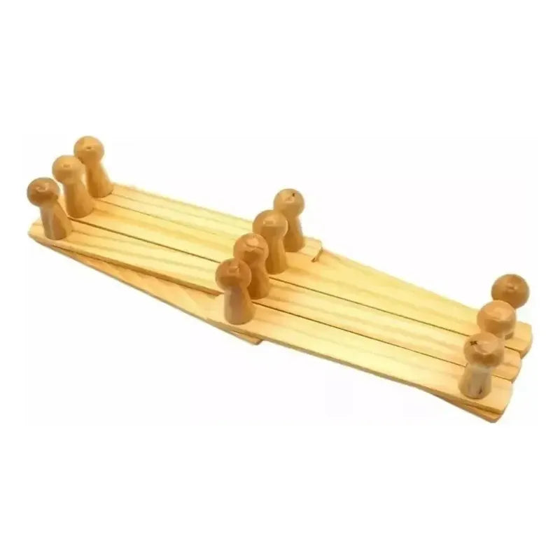 Perchero Madera Acordeón Plegable 10 Ganchos Ajustable Pared Marrón