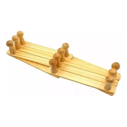 Perchero Madera Acordeón Plegable 10 Ganchos Ajustable Pared Marrón