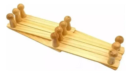 Perchero Madera Acordeón Plegable 10 Ganchos Ajustable Pared Marrón