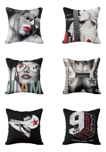 Pack X6 Fundas De Cojines 45x45 Cm, Súper Suaves-fashion Fashion