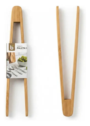 Pinzas De Bambú Para Cocina - Diseño En V De 29 Cm Madera