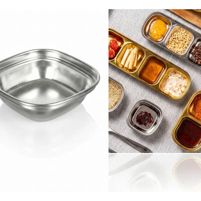 Pack 4 Pocillos Salsas Acero Inoxidable Dip Cocina Acero Inoxidable