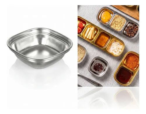 Pack 4 Pocillos Salsas Acero Inoxidable Dip Cocina Acero Inoxidable