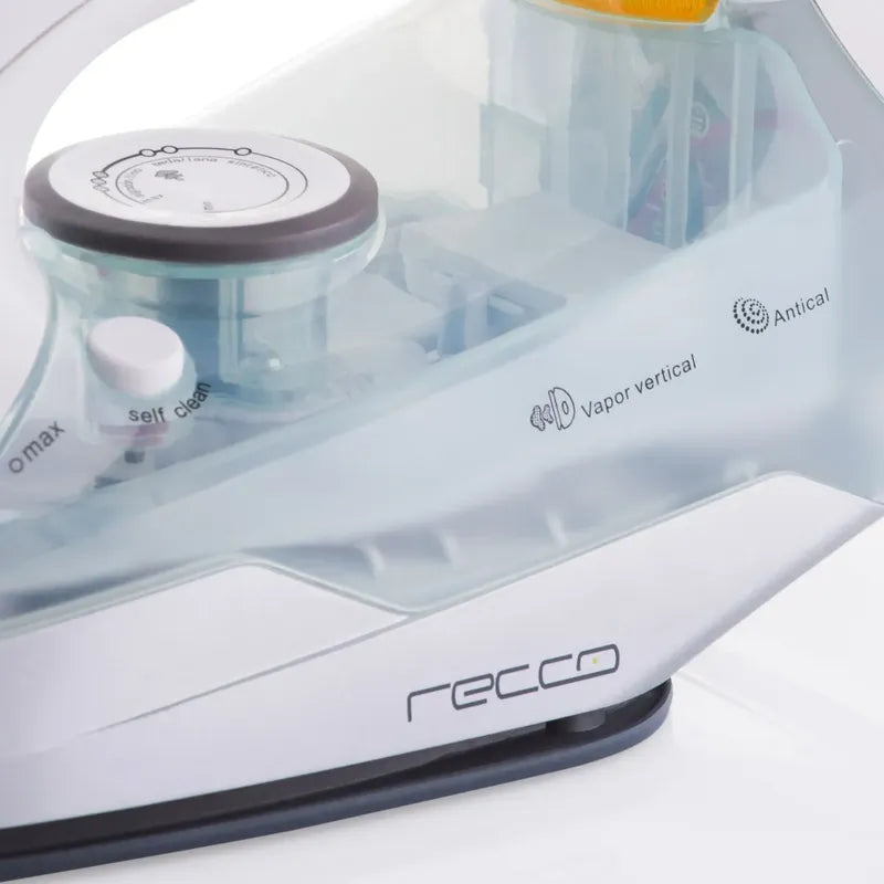 Plancha A Vapor Recco 2000w Suela Cerámica Antiadherente Blanco