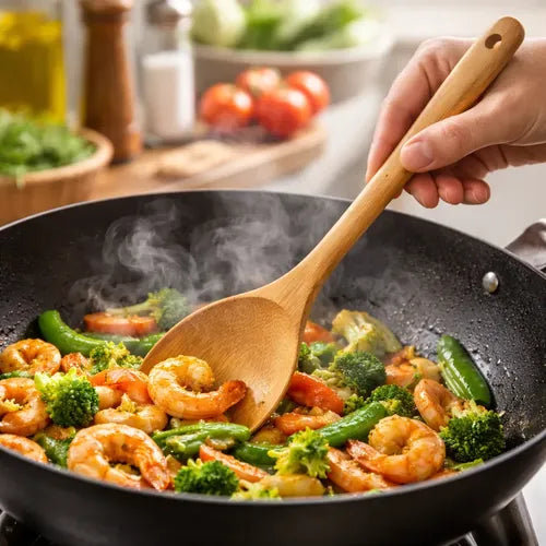 Paleta De Bambu 39cm Para Cocinar Utensilio Bambú