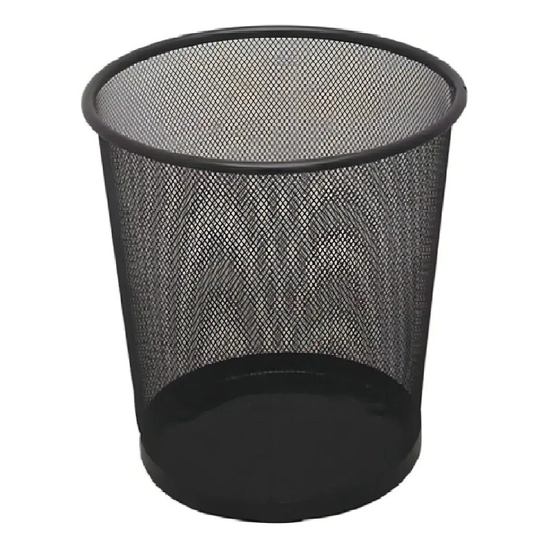 Basurero Papelera Canasta Metálico Para Oficina Dormitorio Color Negro