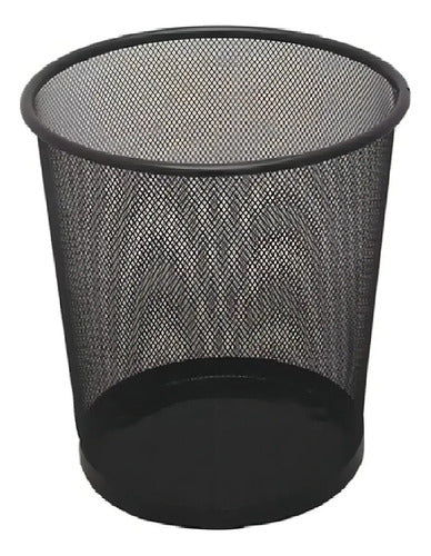 Basurero Papelera Canasta Metálico Para Oficina Dormitorio Color Negro