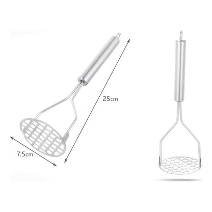 Moledor De Papas Utensilio Triturador Puré 25 Cm Plateado