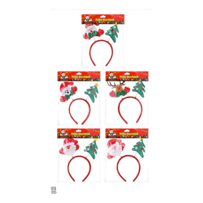 Pack 3 Cintillo Adornos Navideños De 23x12 Cm Rojo