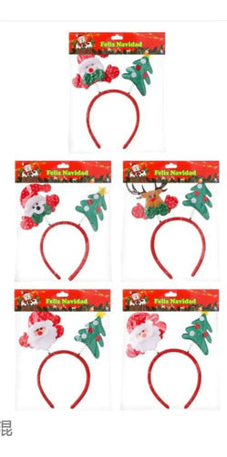 Pack 3 Cintillo Adornos Navideños De 23x12 Cm Rojo