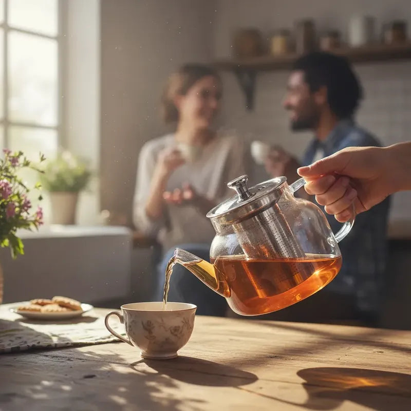 Tetera Infusor De Vidrio Té Infusor Acero Inoxidable 1.8l Transparente