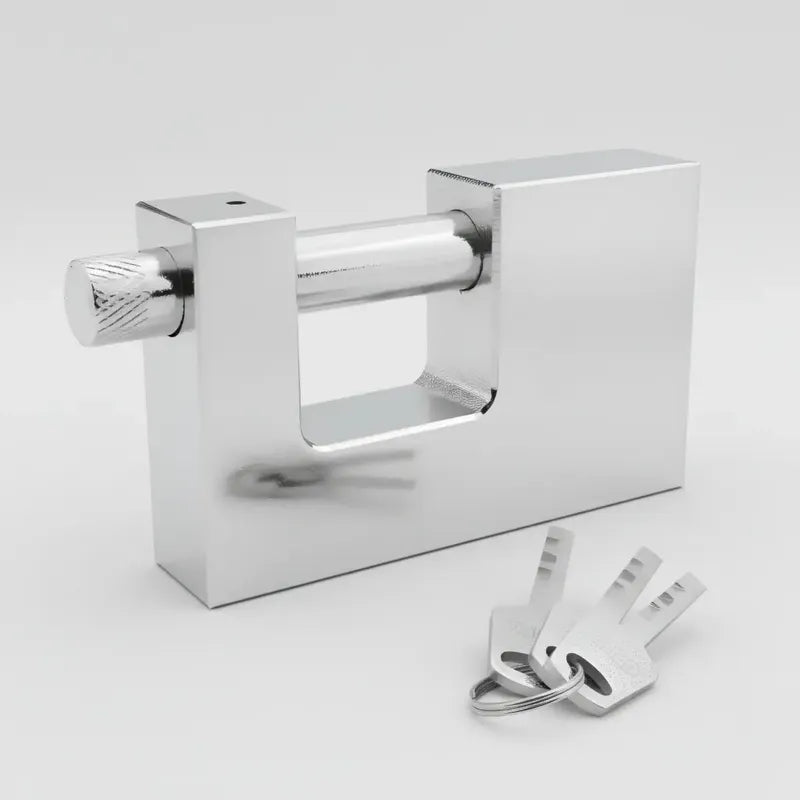 Candado Cuadrado 80mm Seguridad Blindado Color Plateado Plateado