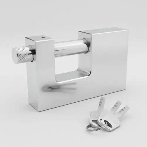 Candado Cuadrado 80mm Seguridad Blindado Color Plateado Plateado