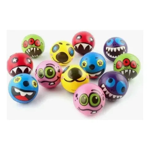 Pack 12 Pelota Espuma 7cm Antiestress Terapia Emogi Monstruo Varios