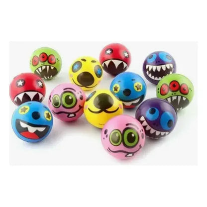Pack 12 Pelota Espuma 7cm Antiestress Terapia Emogi Monstruo Varios