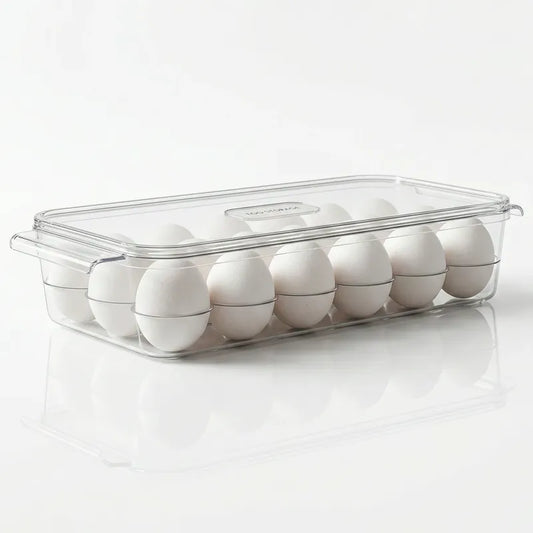 Bandeja Porta Huevos Organizador Refrigerador Apilable Transparente