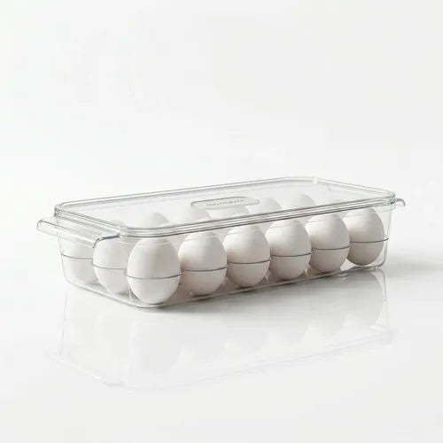 Bandeja Porta Huevos Organizador Refrigerador Apilable Transparente