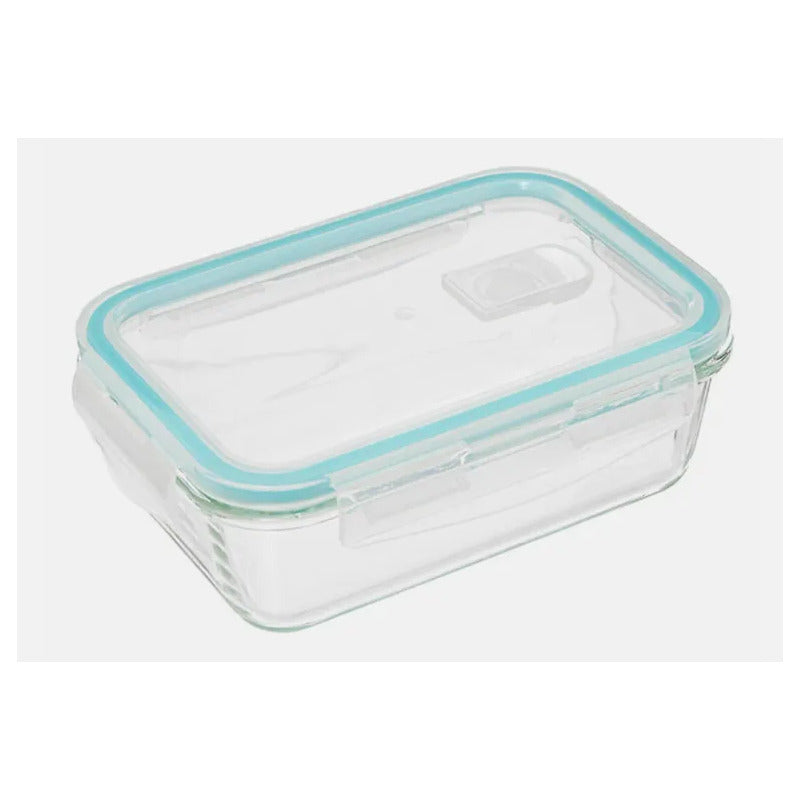 Set 2 Tupper Hermético Vidrio 1520ml Transparente