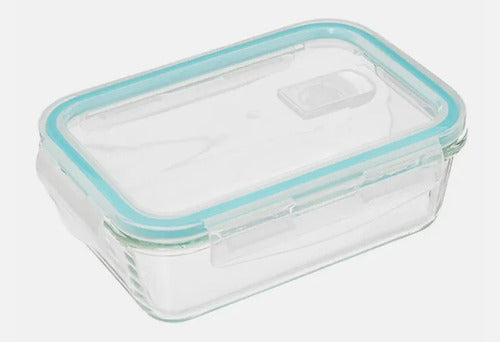 Set 2 Tupper Hermético Vidrio 1520ml Transparente