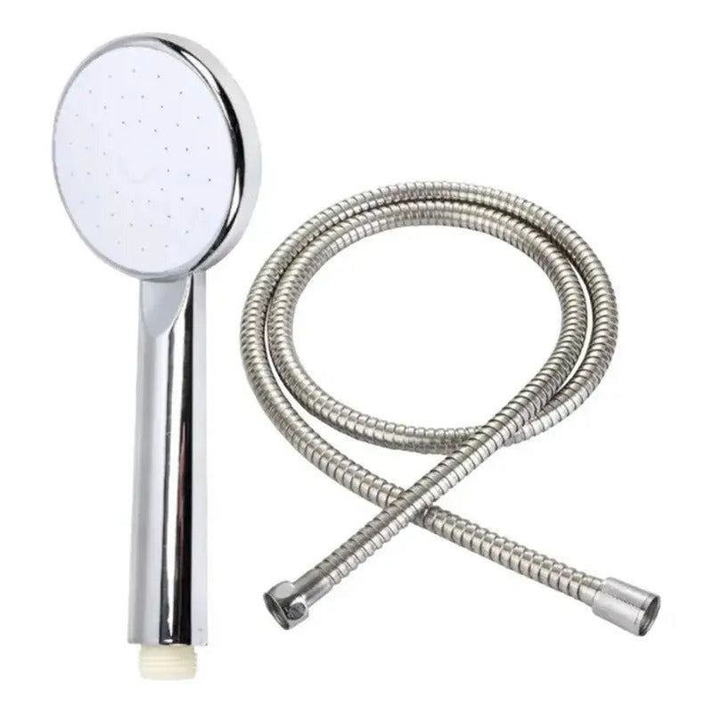 Kit De Ducha Teléfono+ Flexible De 1,5mts + Soporte Plateado