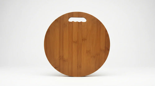 Tabla Para Picar Y Cortar De Madera Circular 32cm Liso Lisa Bambú