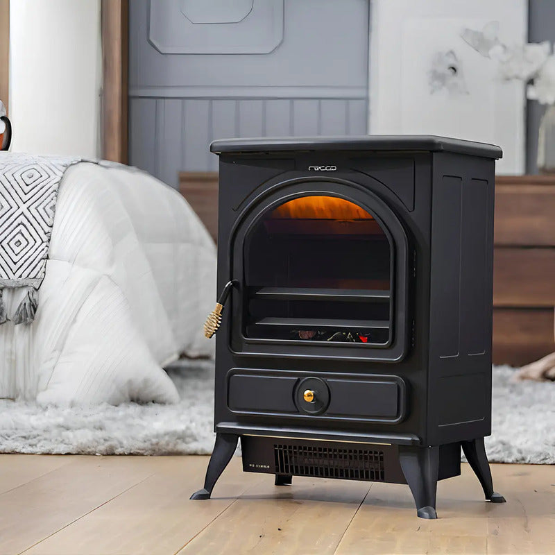 Estufa Eléctrica Recco Chimenea Eléctrica Ptc 1800w Negro