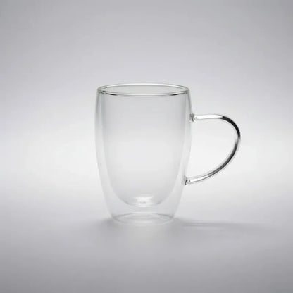 Pack 4 Vasos Doble Fondo 450ml Con Asa 14cm X 9cm Vidrio