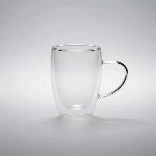 Pack 4 Vasos Doble Fondo 450ml Con Asa 14cm X 9cm Vidrio