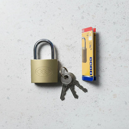 Candado 50mm Dorado Con 3 Llaves Seguridad Reforzado Puerta Dorado