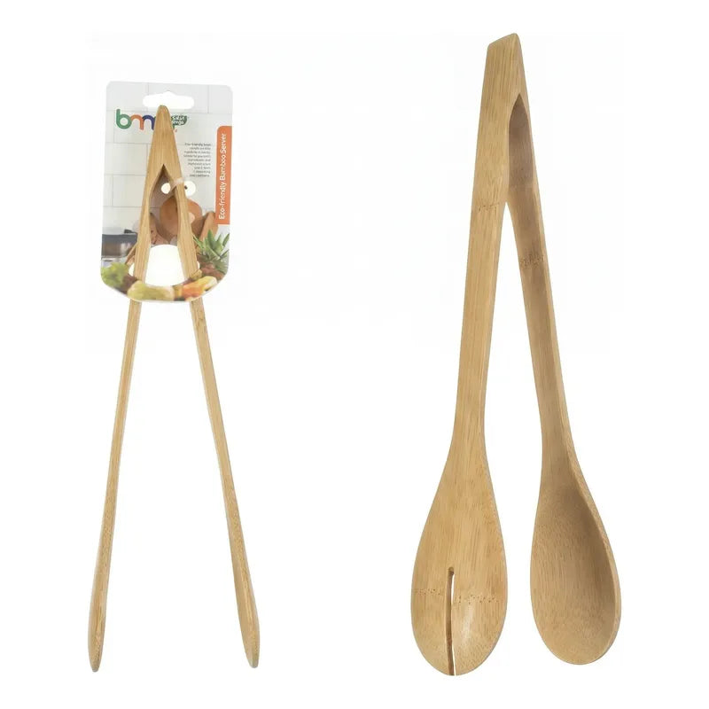 Pinza Para Alimento O Ensalada Cocina Bambú 30 Cm Madera