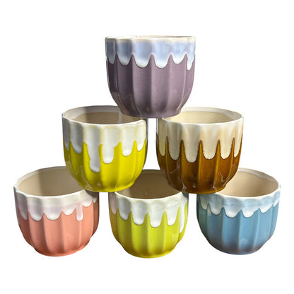 Pack 3 Maceteros Cerámica Para Suculentas 7cm Decorativos