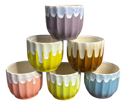 Pack 3 Maceteros Cerámica Para Suculentas 7cm Decorativos