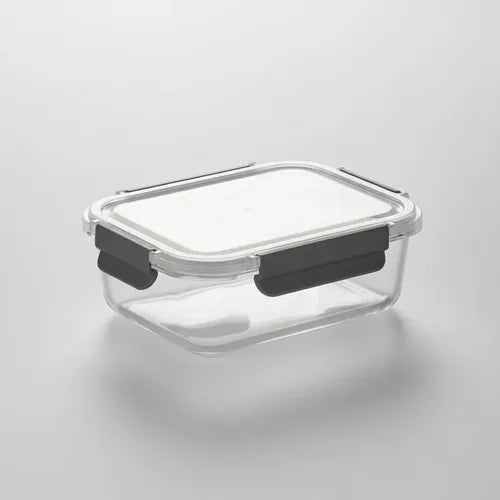 Pack 2 Tupper Hermético Vidrio 1040ml Transparente
