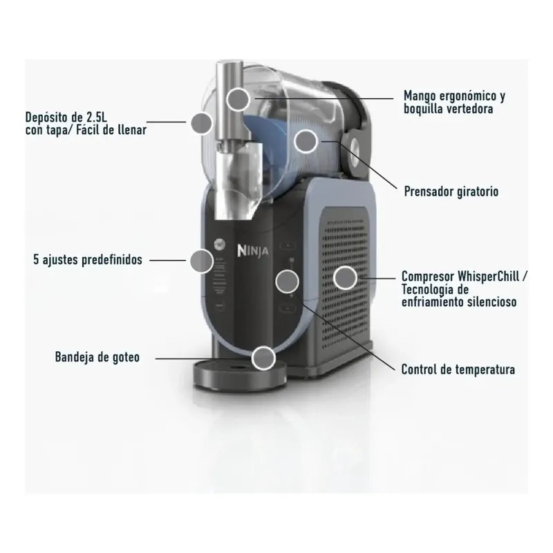 Maquina De Granizado Slushi 2.5 Lt Fs301eu Ninja Negro 60hz