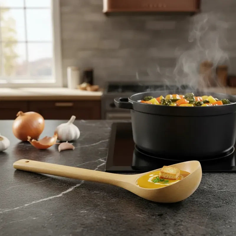 Cuchara De Bambu 26cmx7.5cm Para Cocinar Utensilio Bambú