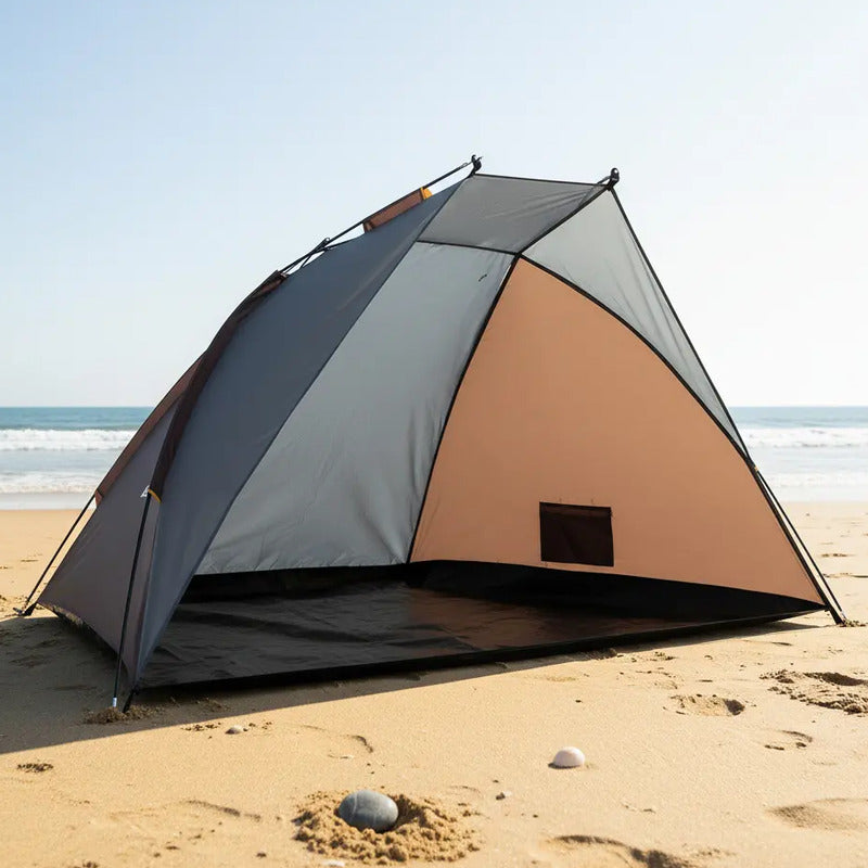 Carpa Paraviento Klimber Para Dos Personas Playa Verano Marrón Claro
