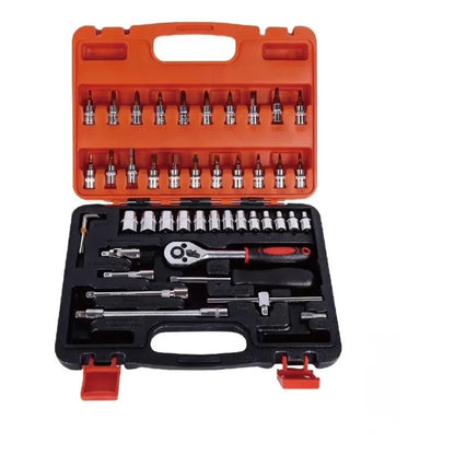 Maletín Juego De Herramientas Dados 45 Pcs Acero Carbono Negro