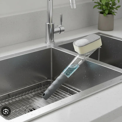 Esponja Limpiador De Loza Con Dispensador De Jabon 23.5cm Gris Oscuro