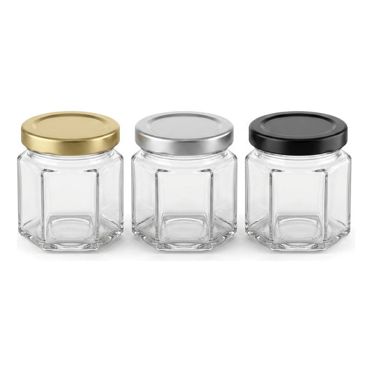 Pack 12 Botella Hexagonal 380 Ml Compacta Vidrio
