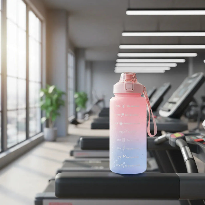 Botella Deportiva Motivacional 2l Para Hidratación Rosa