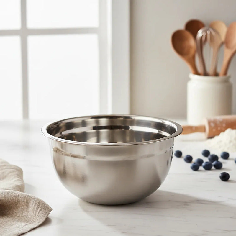 Bowl Profundo 30 Cm Acero Inoxidable Plateado