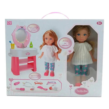 Muñeca 30cm C/tocador Bostecito Boutique