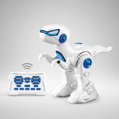 Robot Dinosaurio Con Control, Canta, Habla Inglés, C/blanco Dinosaurio Blanco
