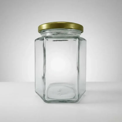 Pack 2 Frascos De Vidrio Hexagonal 500 Ml Hermético Vidrio
