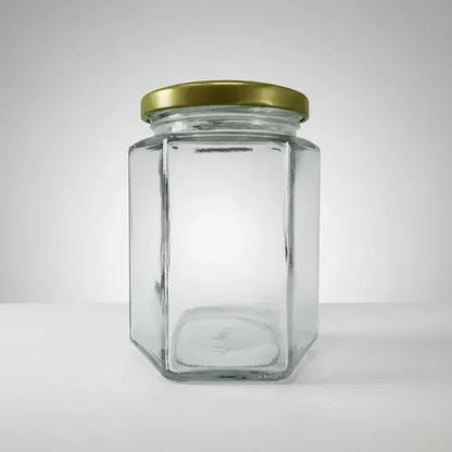Pack 2 Frascos De Vidrio Hexagonal 500 Ml Hermético Vidrio