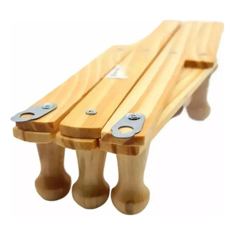 Perchero Madera Acordeón Plegable 10 Ganchos Ajustable Pared Marrón