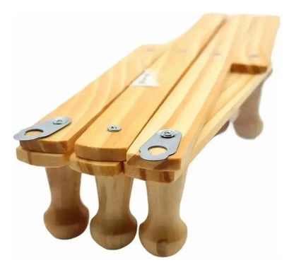 Perchero Madera Acordeón Plegable 10 Ganchos Ajustable Pared Marrón