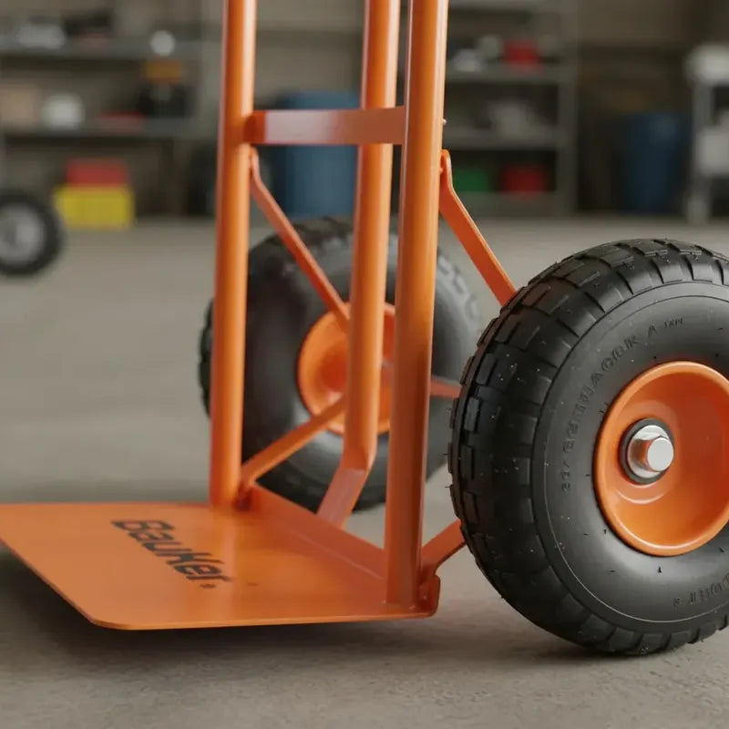 Carro De Mano Bauker 29t6425 Acero 250 Kg Ruedas Goma Naranja Naranja Claro